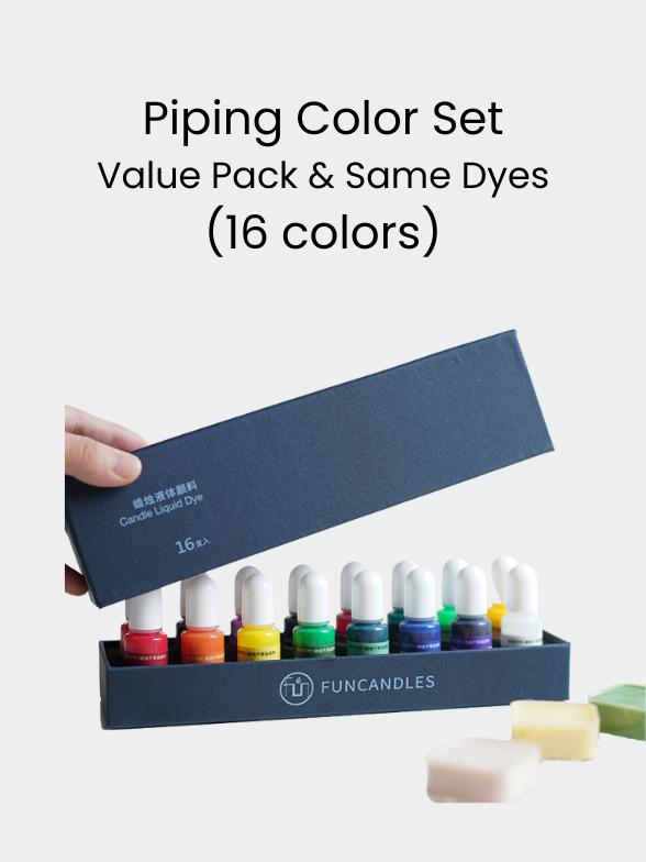 Piping Color Set ∙ Value Pack ∙ Non-Penetrating Liquid Dye ∙ 16 Colors ∙ Plastic Bottle