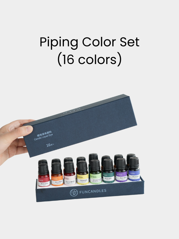 Piping Color Set ∙ Non-Penetrating Liquid Dye ∙ 16 Colors ∙ Glass Bottle