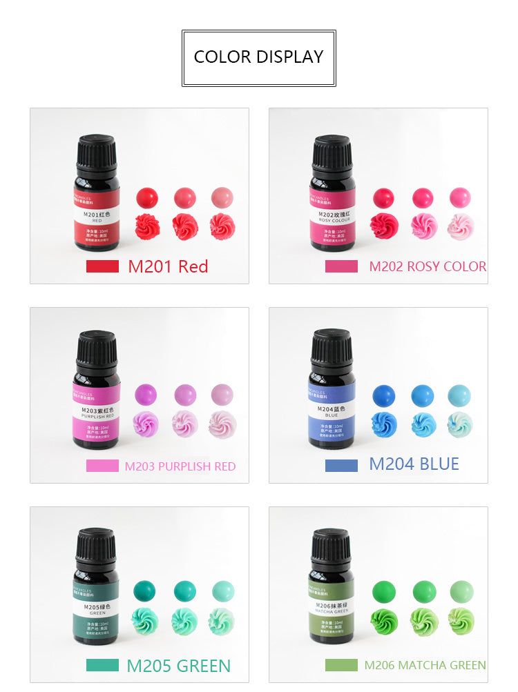 Piping Color Set ∙ Non-Penetrating Liquid Dye ∙ 16 Colors